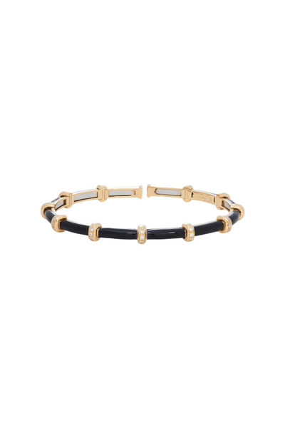 Black Enamel Carly Bracelet with Diamonds