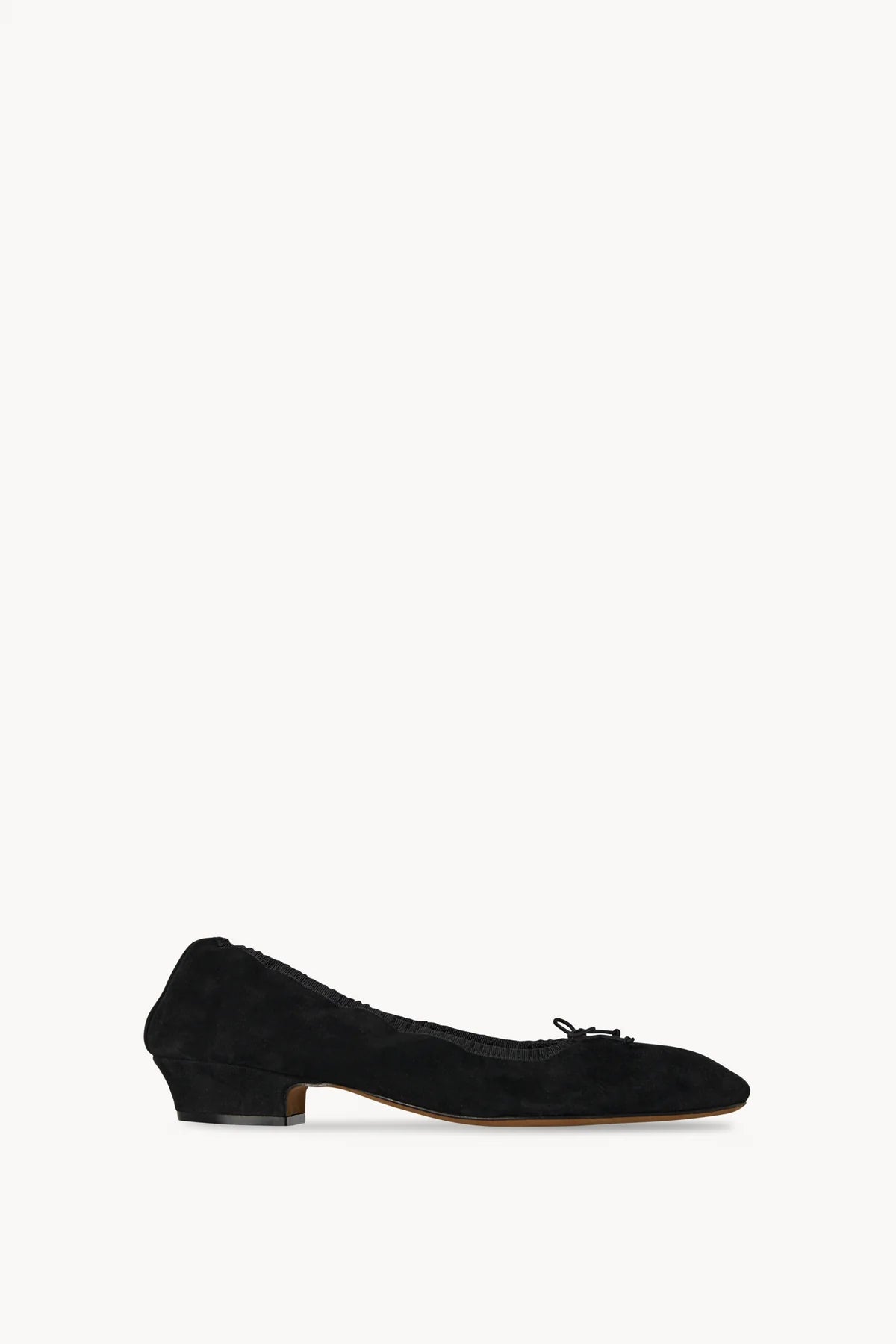 Awar Heeled Ballerina in Black Suede