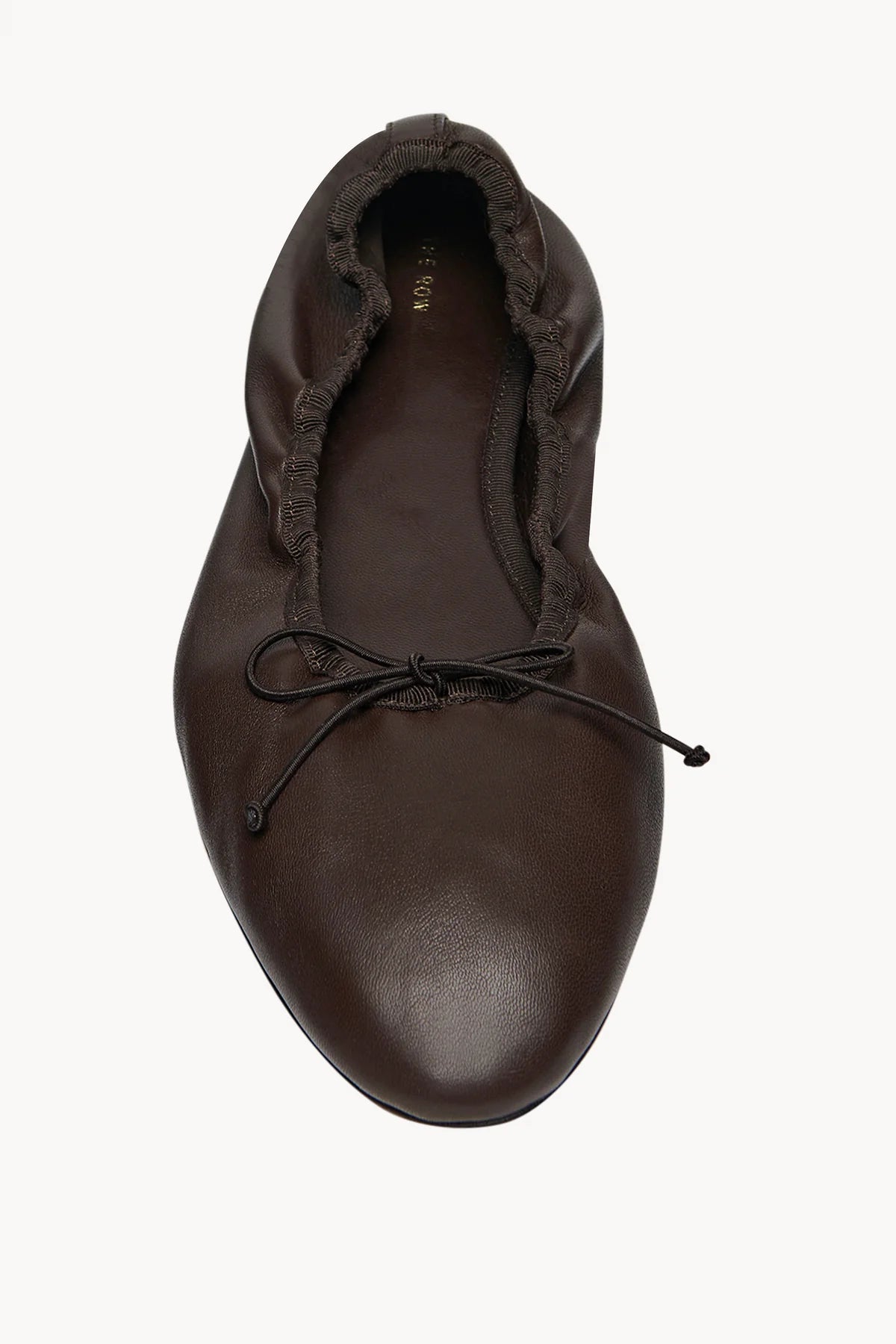 Awar Ballerina Flat in Leather in Dark Brown