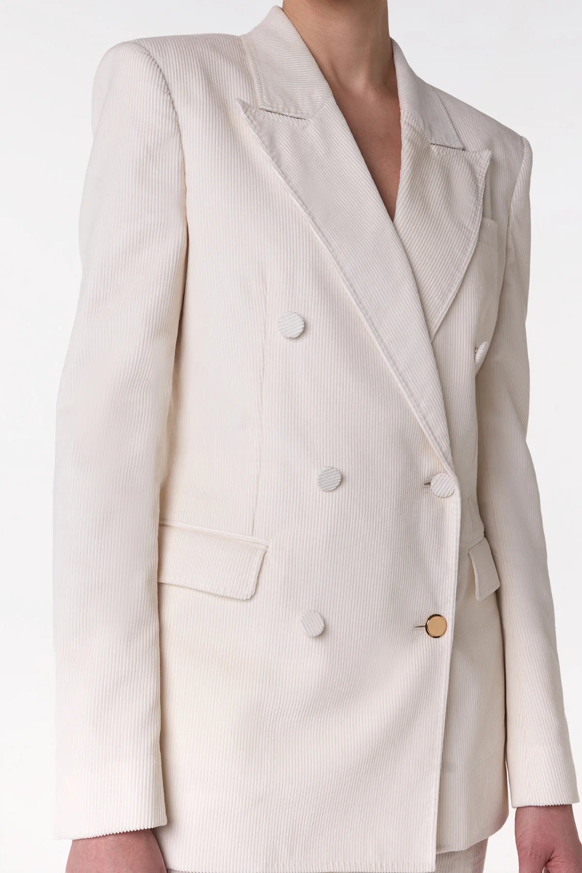 Gavin Blazer in Ivory Sea Island Cotton Corduroy