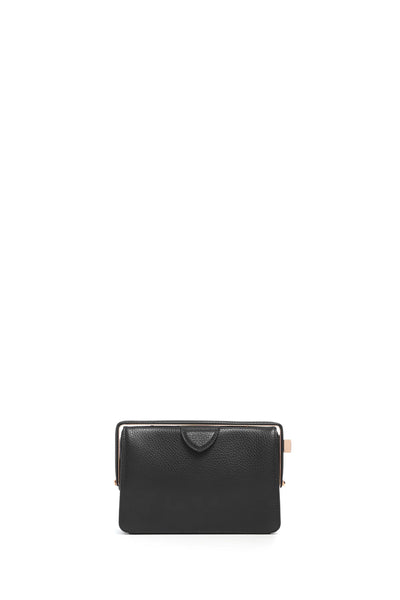 Carrington Clutch in Black Textured Leather