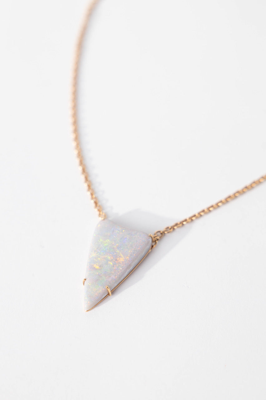 18K Rose Gold Necklace with Opal Heart