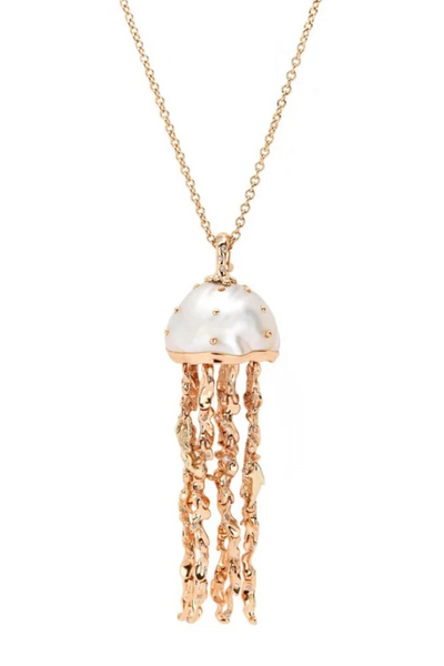 Jellyfish Pearl Pendant with Diamonds