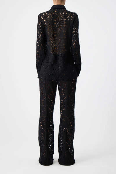 Heath Shirt in Black Cashmere Lace