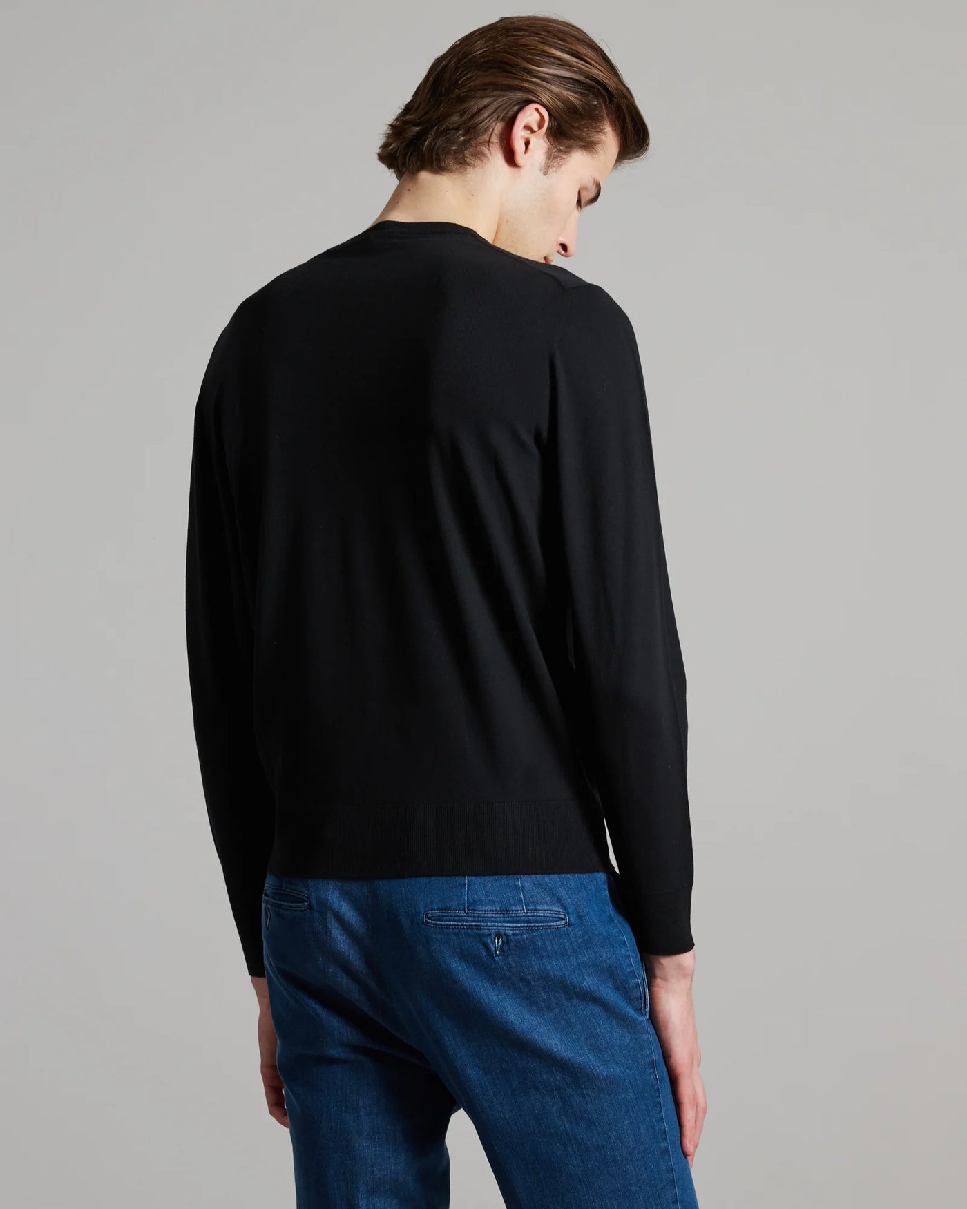 12.8 Kid Wool Black Crewneck in Black