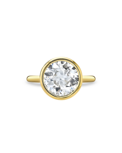 18K Yellow Gold Old Euro Diamond Ring