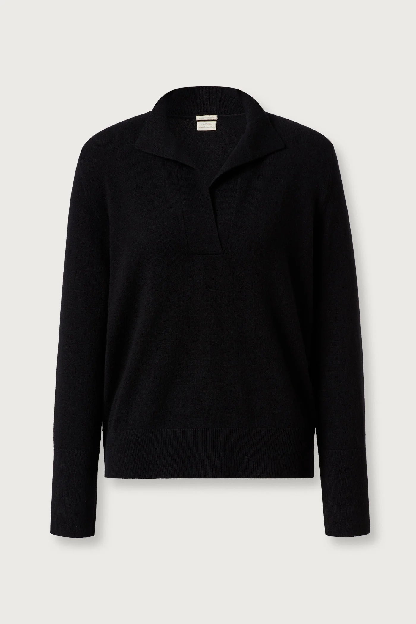 Massimo-Alba-Lucty-Polo-Sweater-Black-cashmere-Amarees