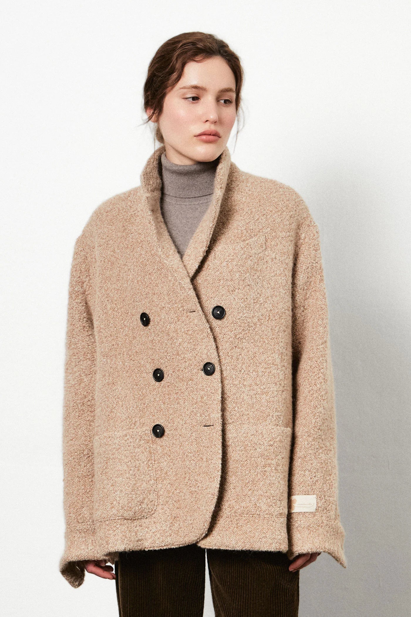 Mily D Double Breasted Overcoat in Alpaca-Wool