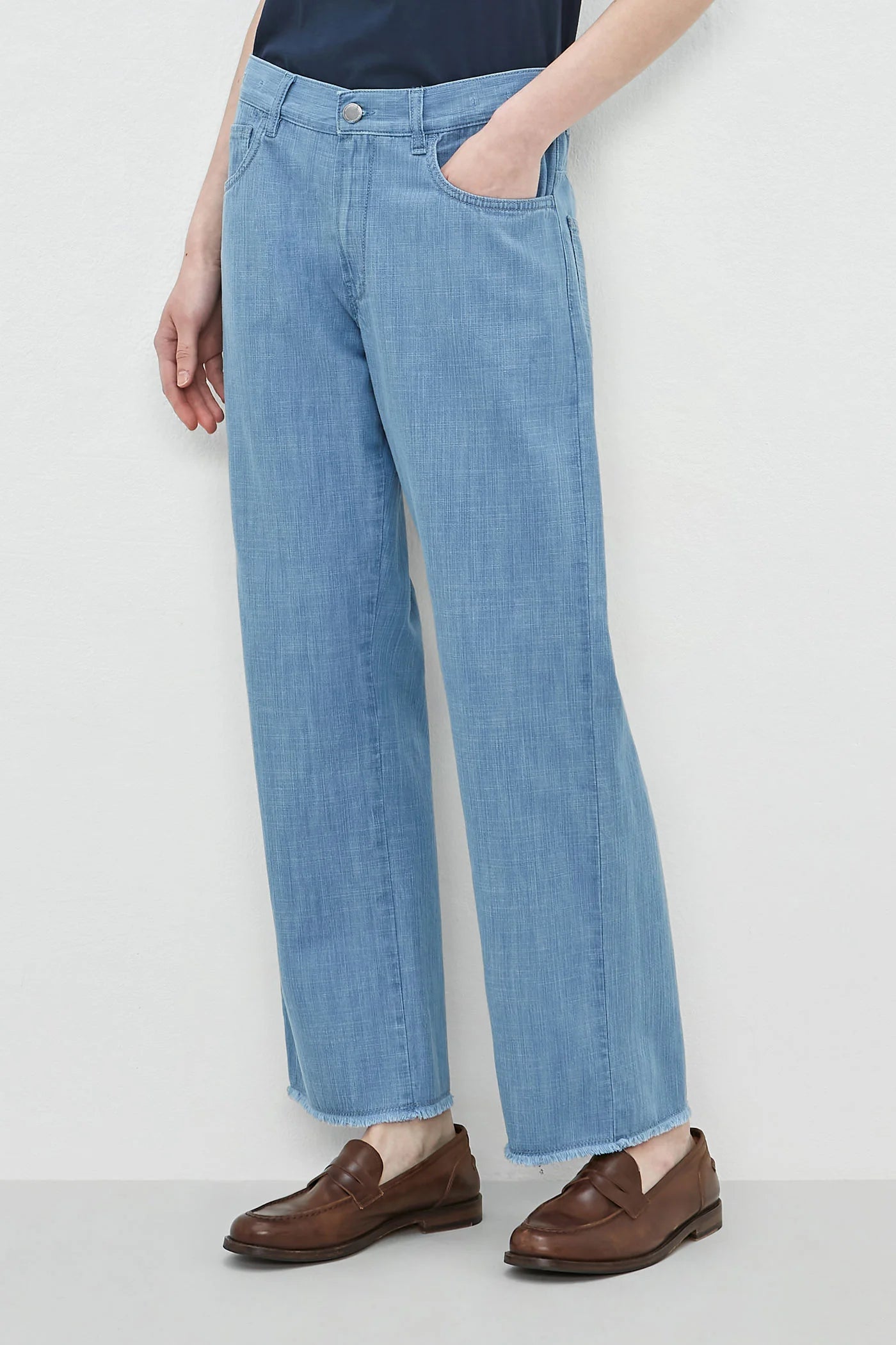 Cotton Denim Alosa-Cut Trousers