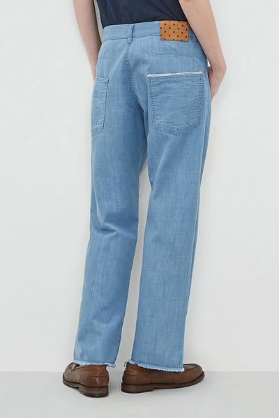 Cotton Denim Alosa-Cut Trousers