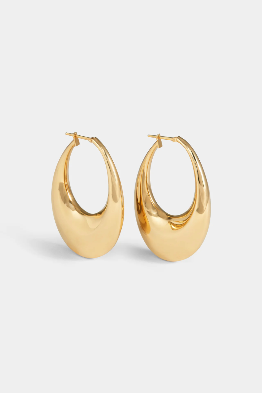 18K Yellow Gold Carine Puffy Hoop Earrings