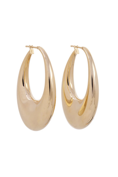 18K Yellow Gold Carine Puffy Hoop Earrings