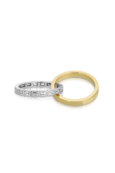 14K Yellow and White Gold Rolling Ring with Diamonds