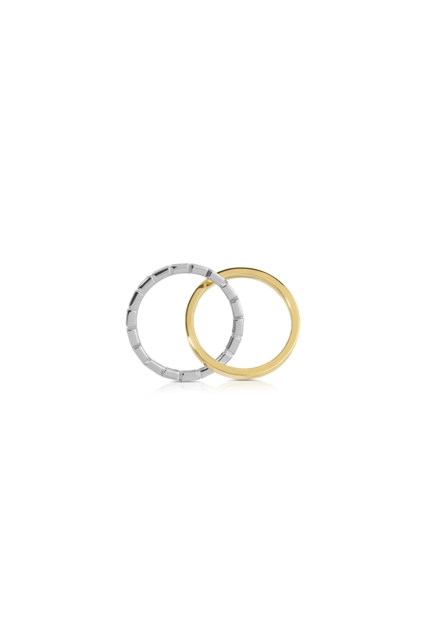 14K Yellow and White Gold Rolling Ring with Diamonds