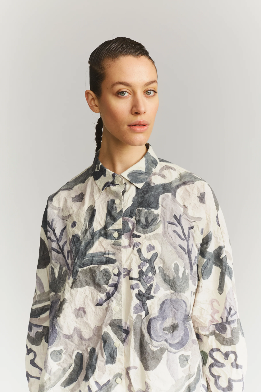 Waga Soleil Shirt in Grey Print Blotch