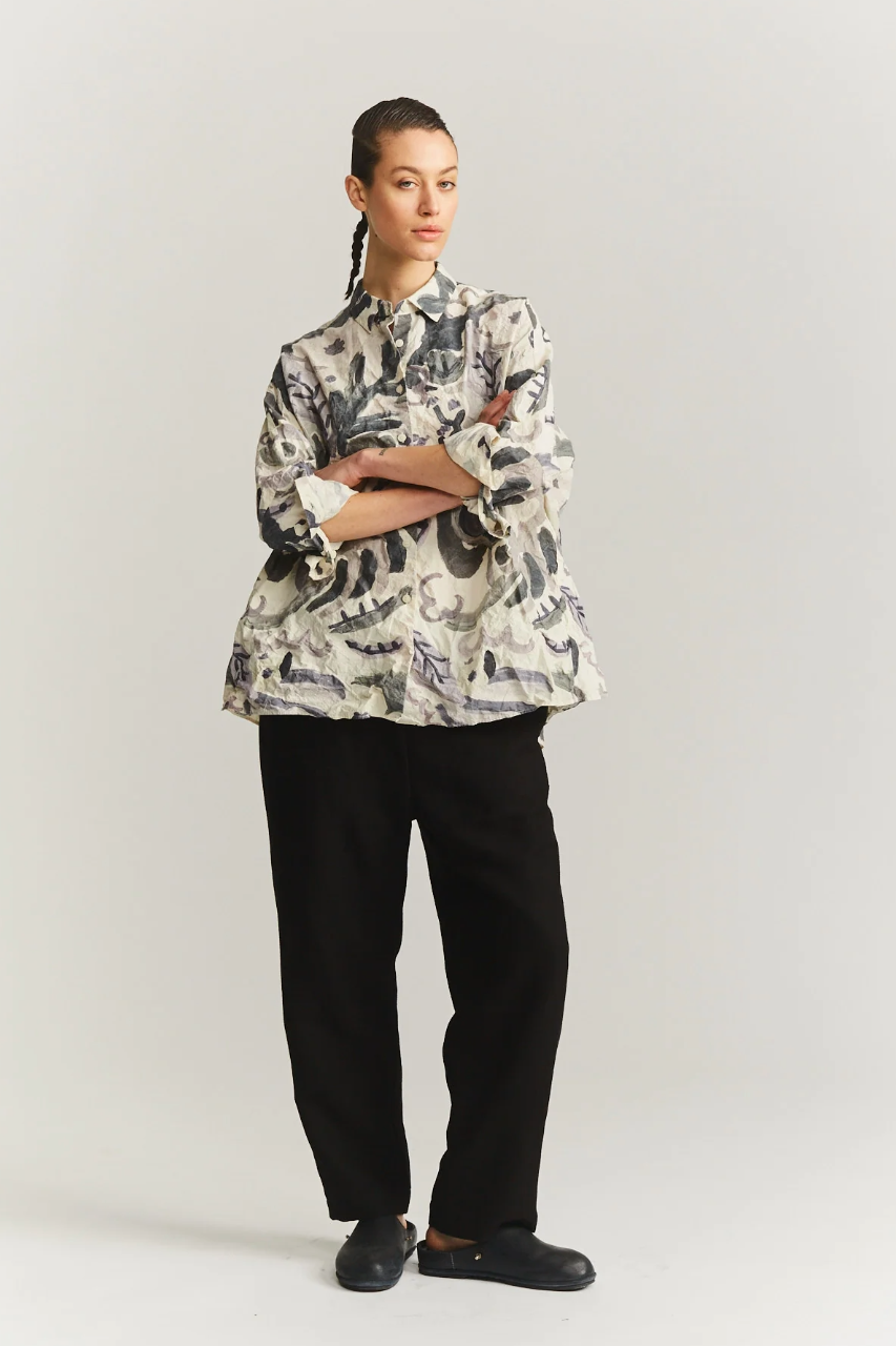 Waga Soleil Shirt in Grey Print Blotch