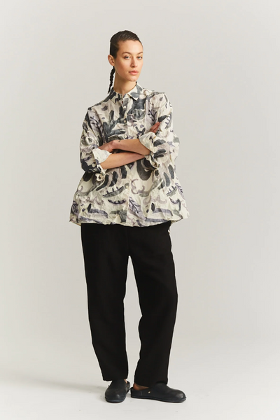 Waga Soleil Shirt in Grey Print Blotch