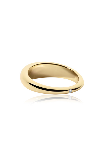 14k Yellow Gold Multi Diamonds Mini Bubble Ring