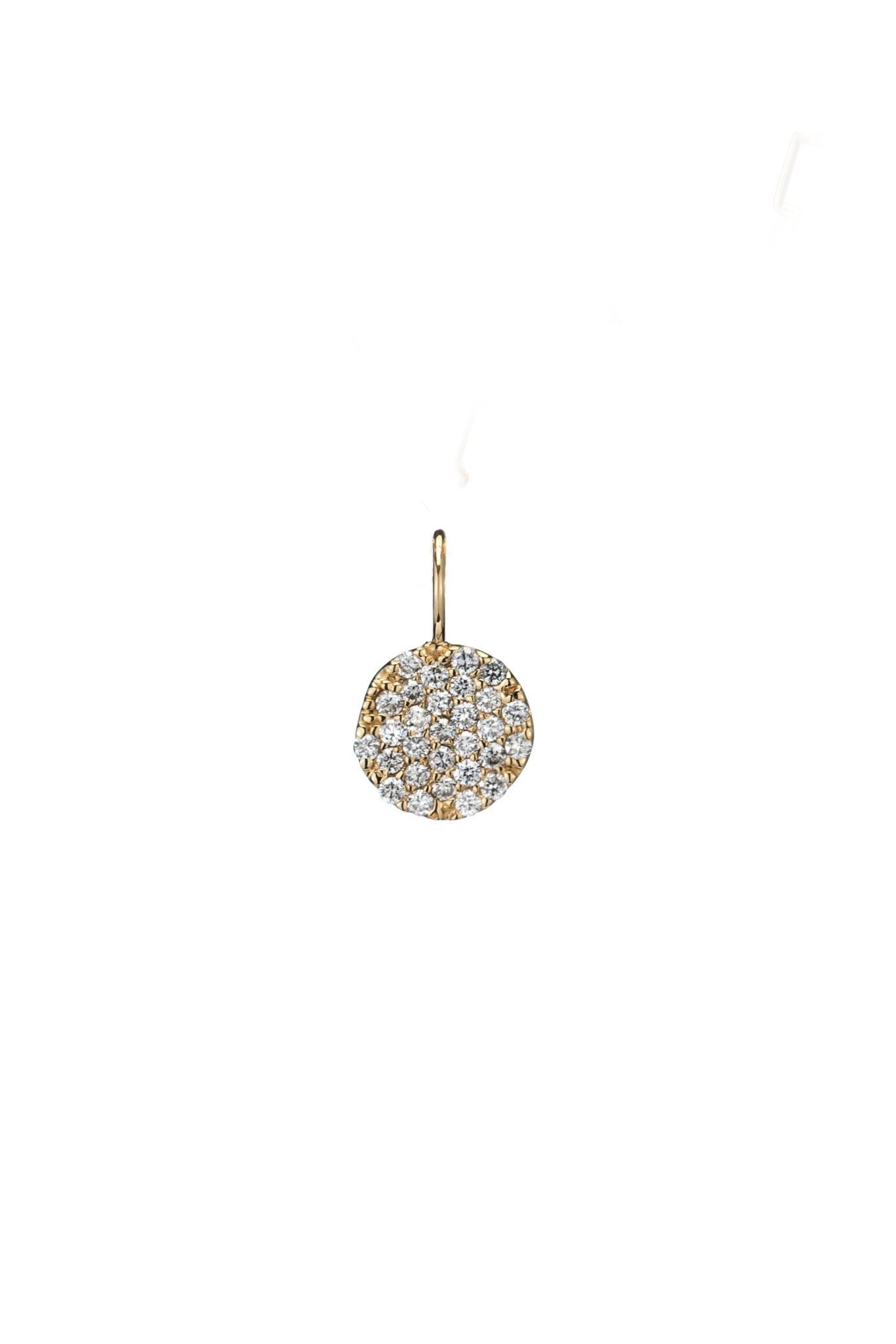 14k Yellow Gold Petite Round Pavé Charm