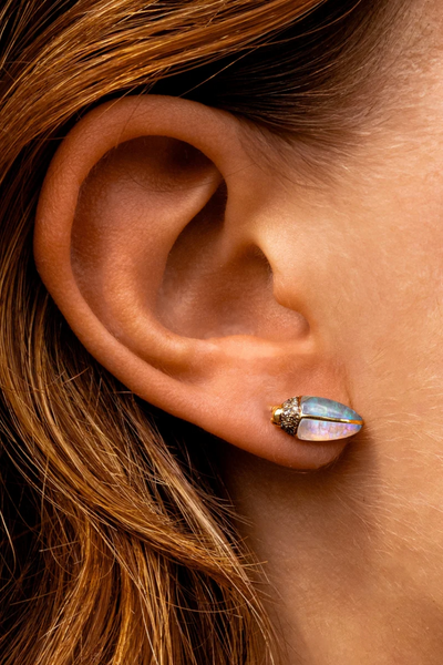 Mini Scarab Opal Stud