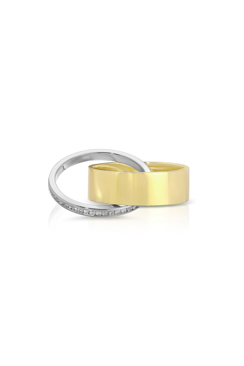 14K Yellow Gold Ring with Floating Diamond