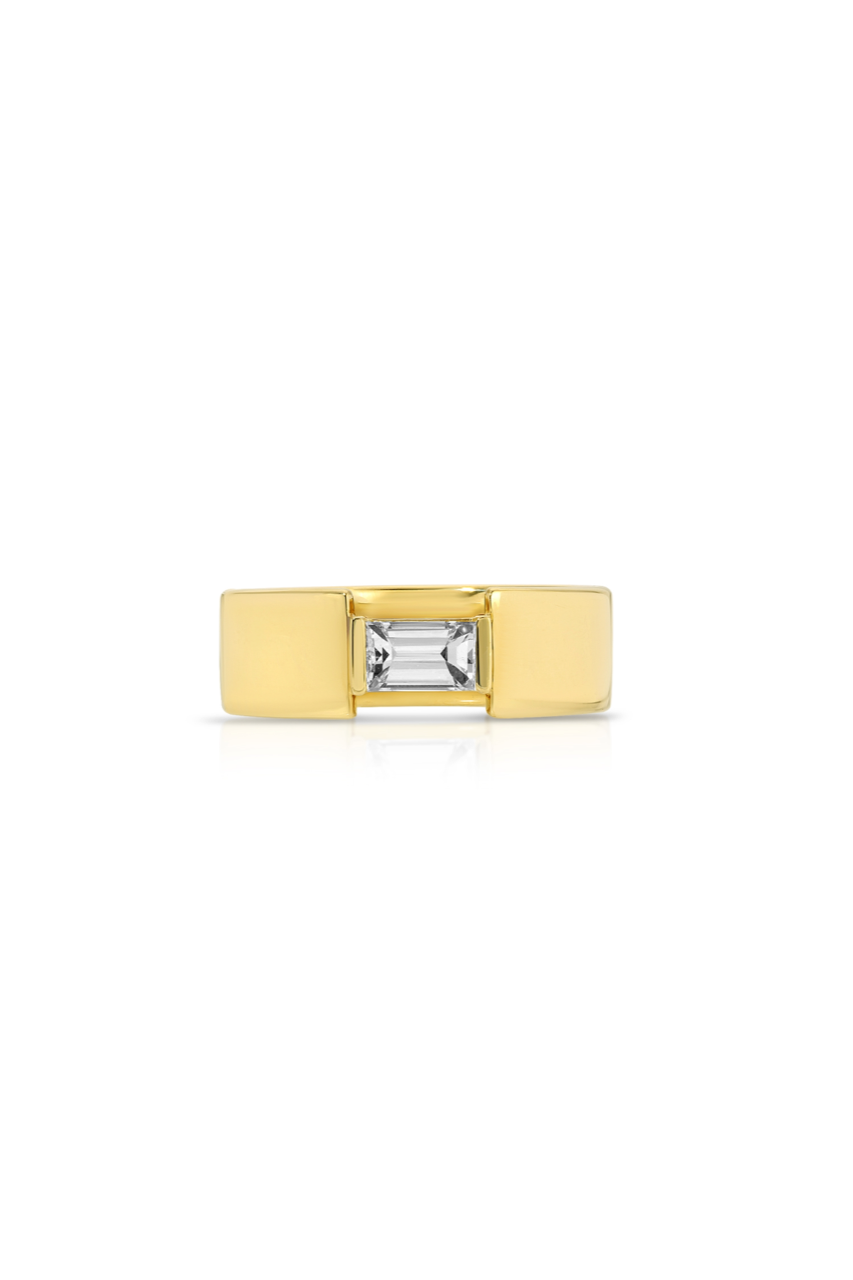 14K Yellow Gold Floating Baguette Ring