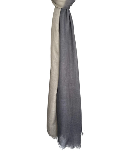 Toosh Lisse Two Tone Stole: Rhino Grey + Moonless Night