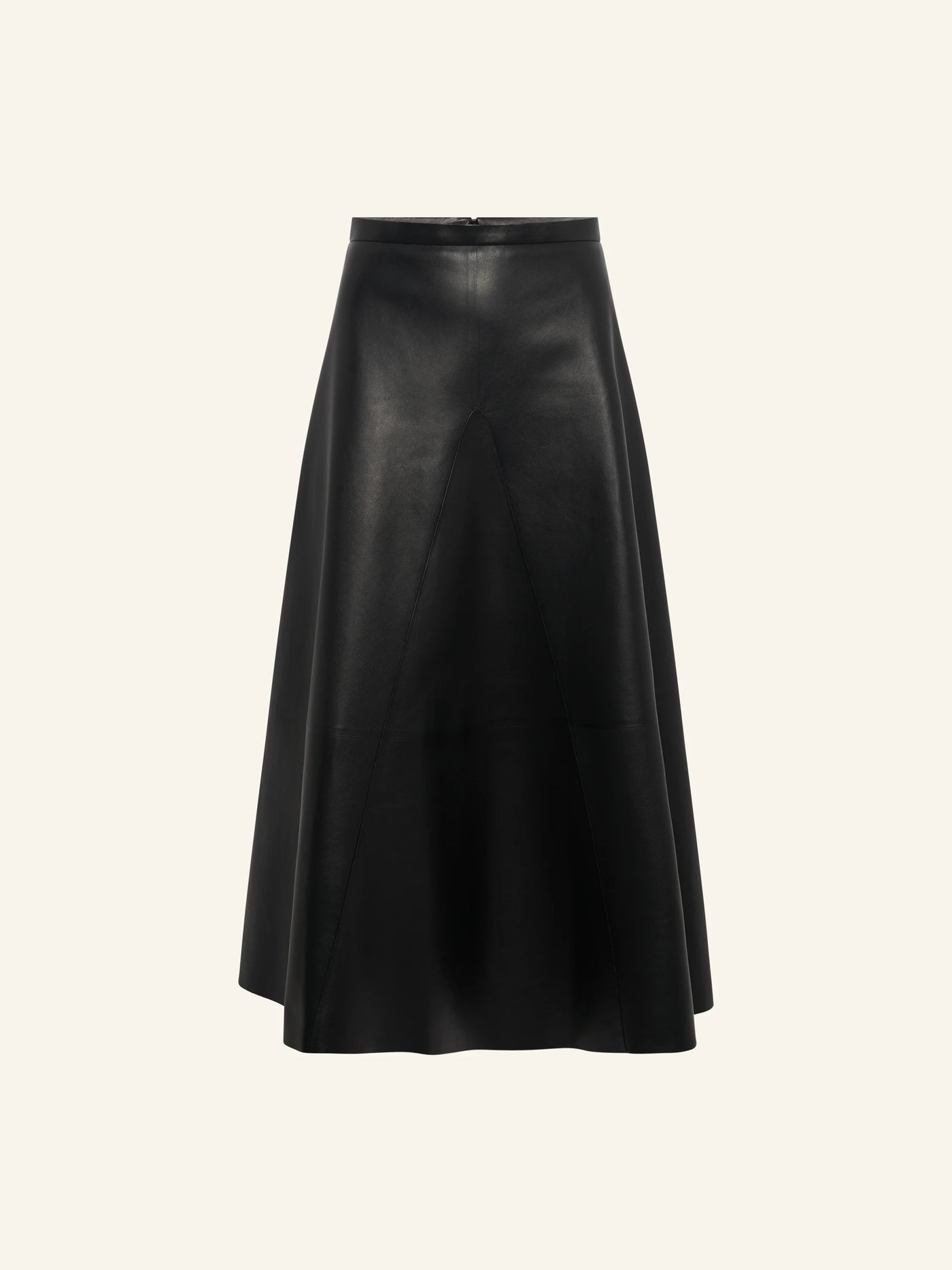 Selina Leather A-Line Skirt in Black