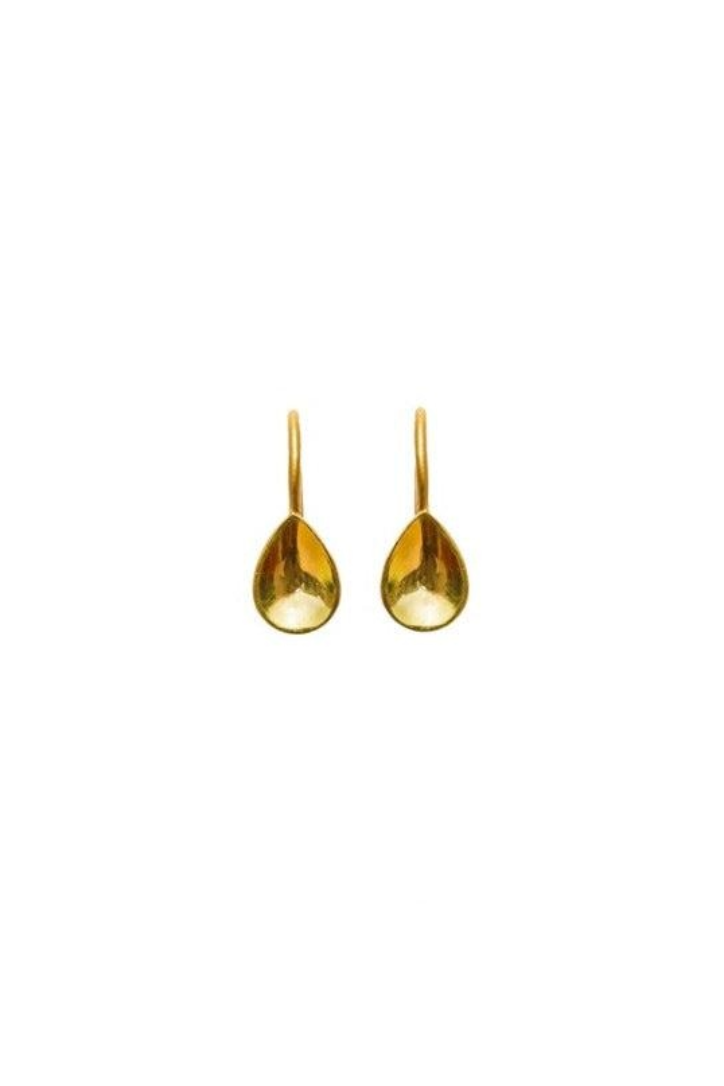 22K Yellow Gold Extra Small Mirror Pearshape Earrings