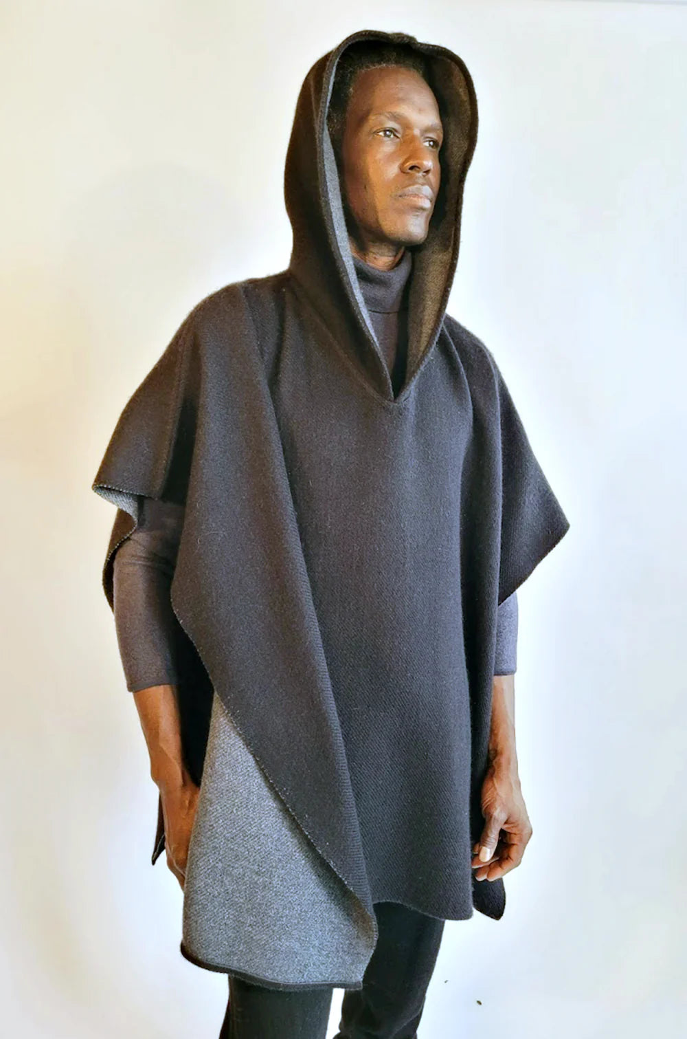 Hooded Reversible Poncho