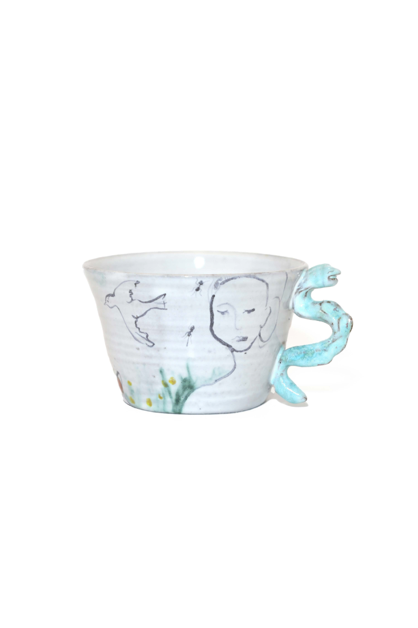 Large Tea Cup with Snake