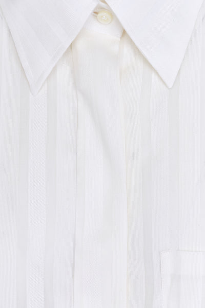 Carmen Shirt in Cotton, Silk and Wool Stripes