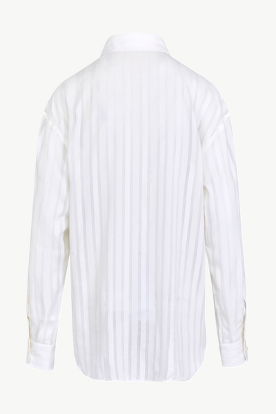 Carmen Shirt in Cotton, Silk and Wool Stripes