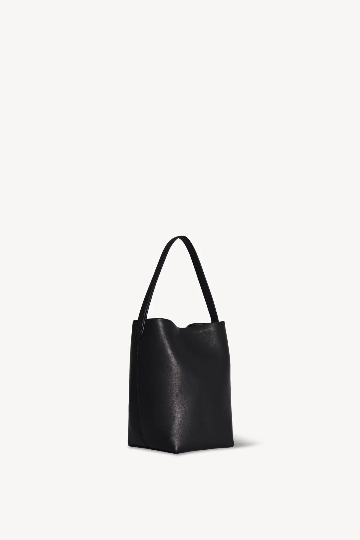 Small N/S Park Tote in Black Leather