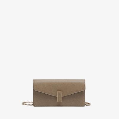 Iside Clutch with Chain - Oyster Brown