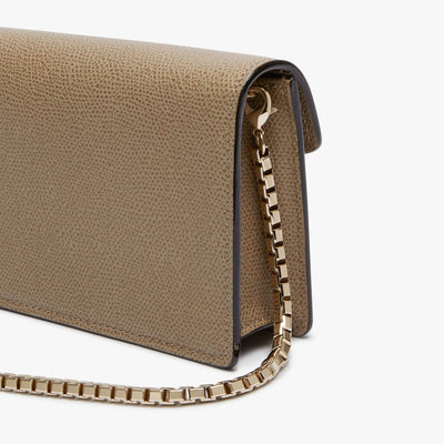 Iside Clutch with Chain - Oyster Brown