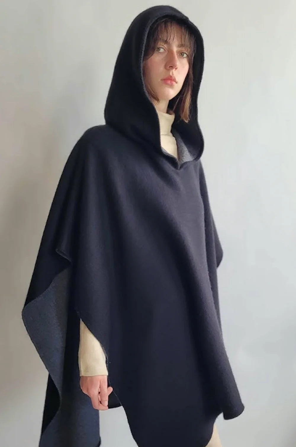 Hooded Reversible Poncho