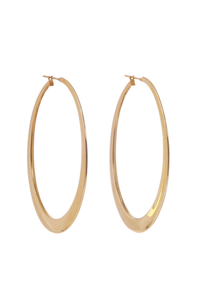18K Yellow Gold Crescent Hoops