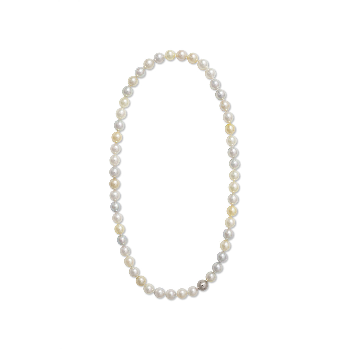 Sectional Multi Colour Akoya Pearl Necklace