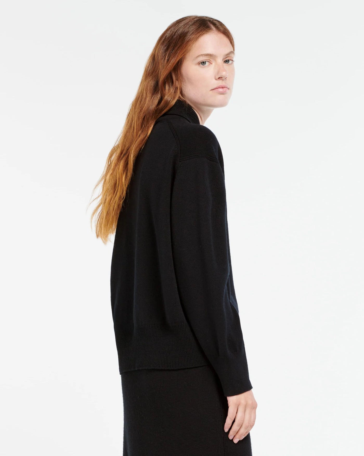 Cashmere polo collar jumper