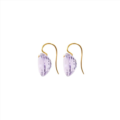 22K Yellow Gold Brilliant Amethyst Earrings