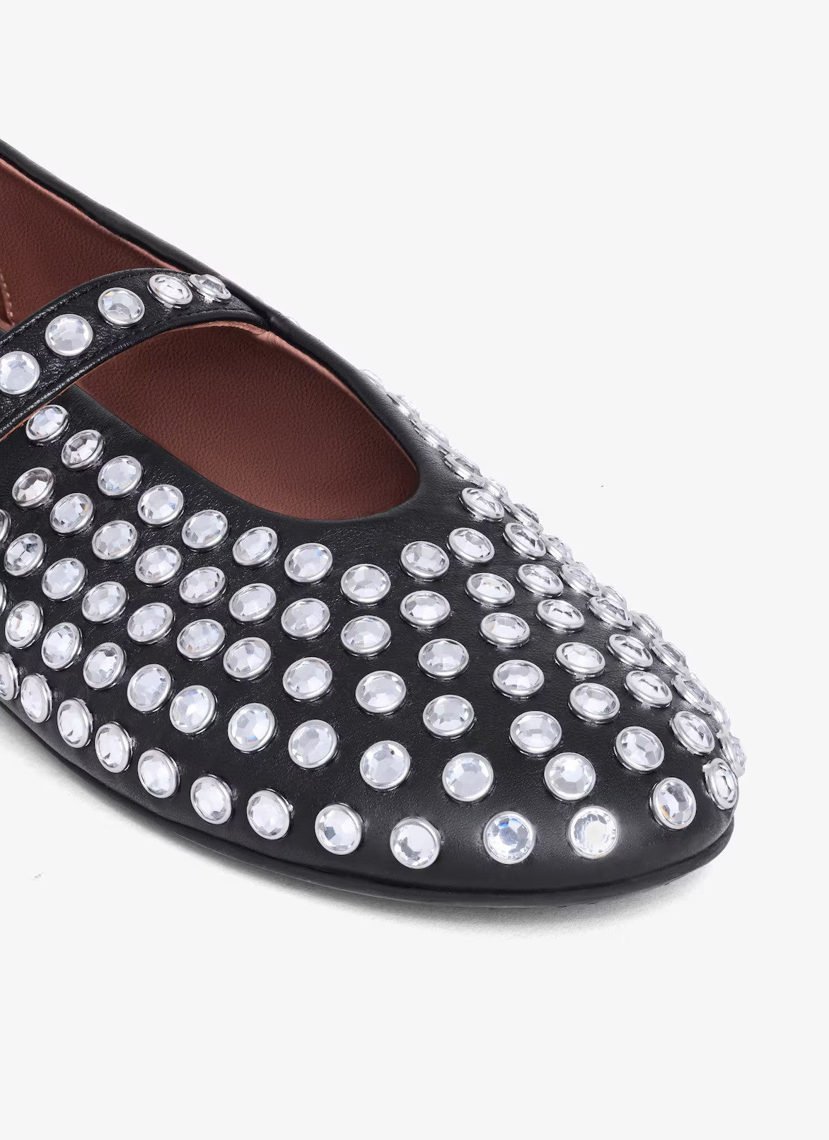 Strass Lambskin Ballerina Flats