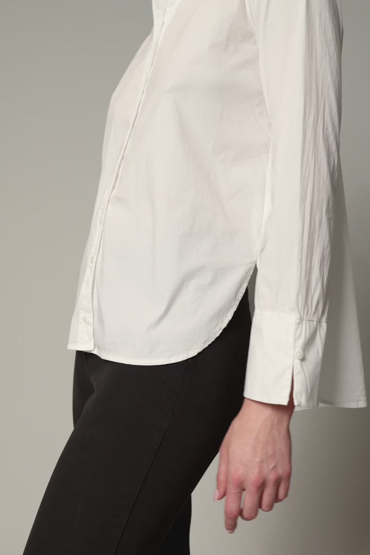 Long shirt in stretch cotton poplin