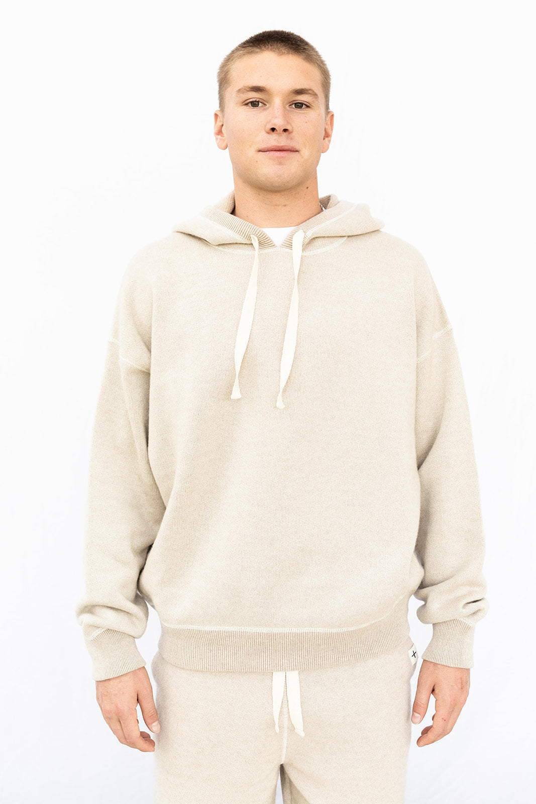 Fine Knit Wool Cashmere Hoodie