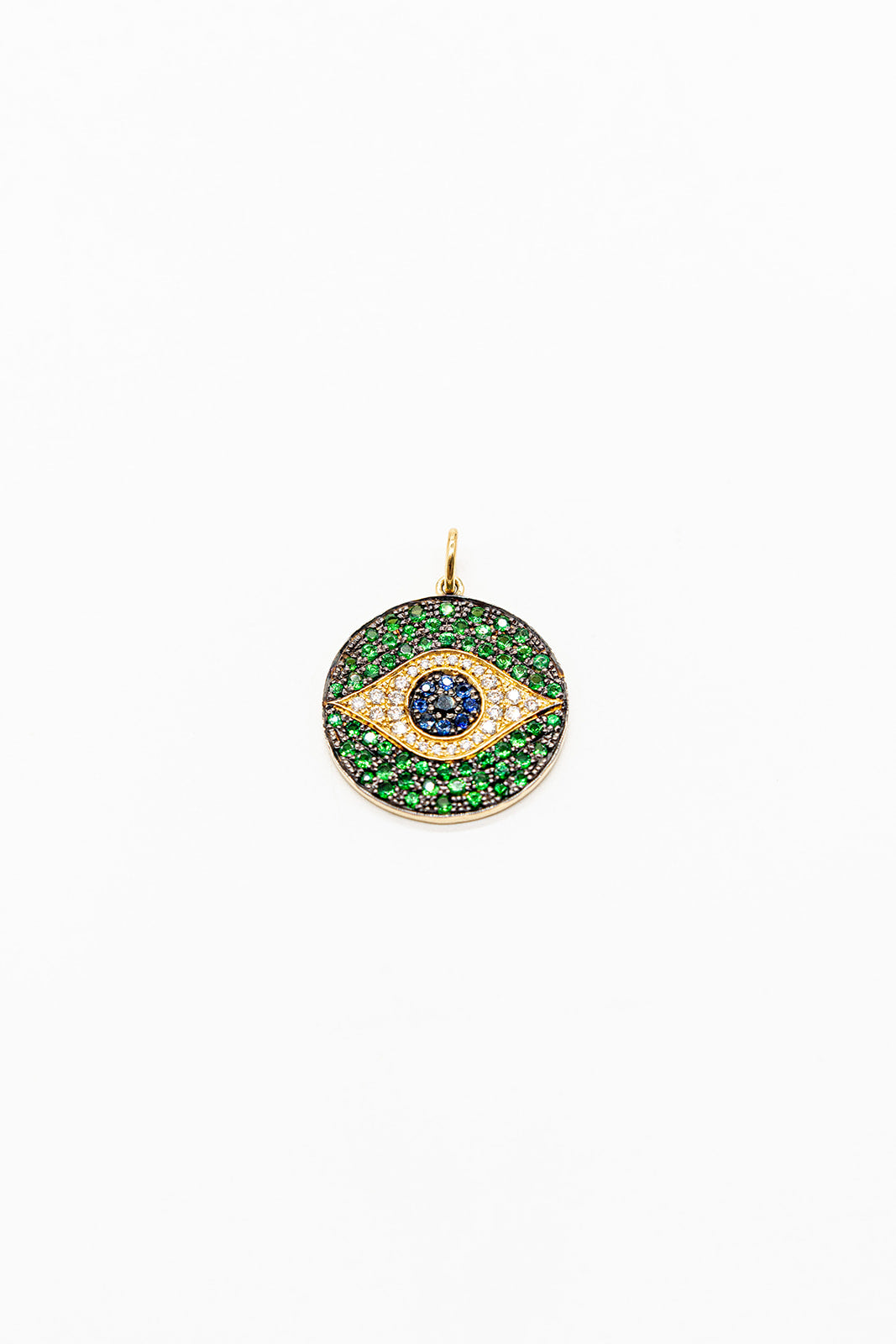 18K Yellow Gold Oxidized Green Dawn Pendant