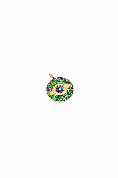 18K Yellow Gold Oxidized Green Dawn Pendant